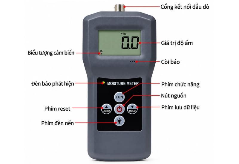Máy đo độ ẩm gỗ Total Meter MS7100TS thiết kế dạng cầm tay nhỏ gọn 