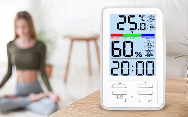 Nhiệt ẩm kế Total Meter D7 hỗ trợ đo nhiệt độ từ -10°C đến +50°C