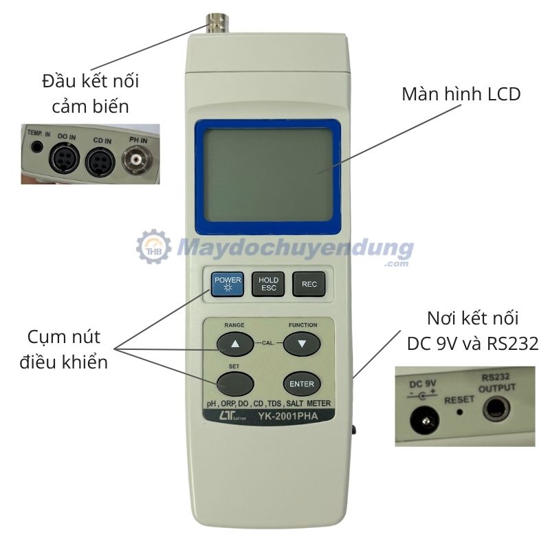 Thiết bị đo nước đa chỉ tiêu Lutron YK-2001PHA tích hợp nhiều tính năng thông minh 