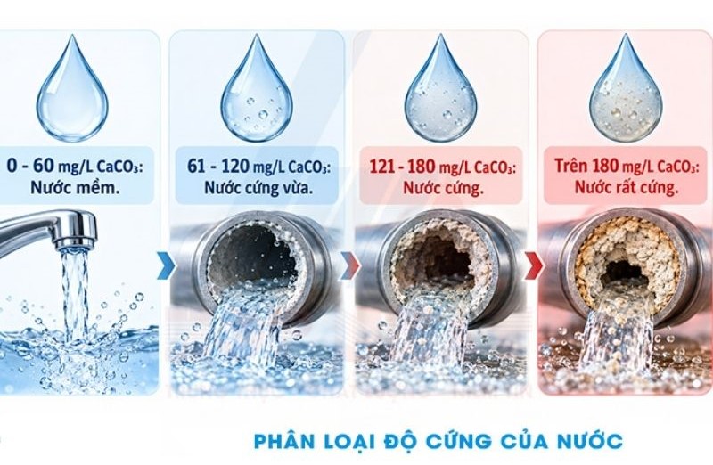 Phân loại mức độ cứng của nước