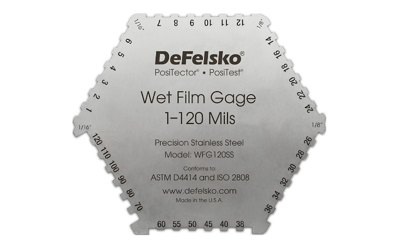 Thước đo độ dày sơn DeFelsko WFG120SS đo 6 cạnh tiện lợi