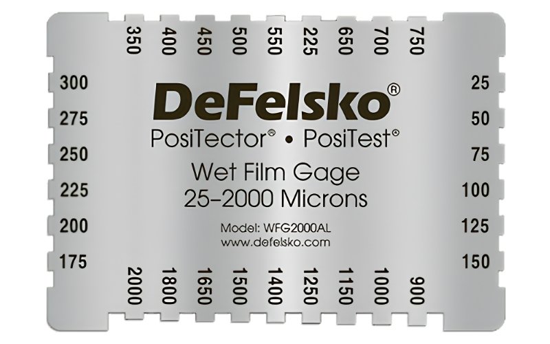 Thước đo độ dày sơn DeFelsko WFG2000AL10PK dải đo 25 - 2.000 µm tiện lợi
