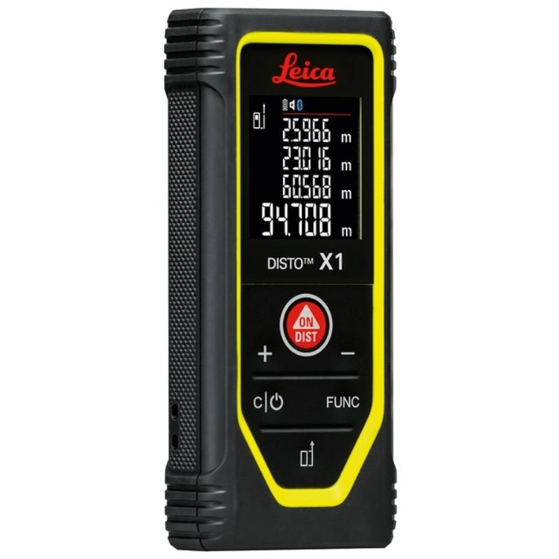 Leica Disto X1 thiết kế nhỏ gọn, phần vỏ kết hợp cao su cầm nắm chắc chắn