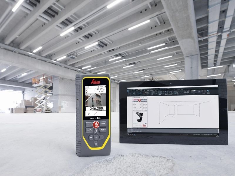 Leica DISTO X6 sử dụng laser đỏ Class 2, hỗ trợ đo xa 250 m
