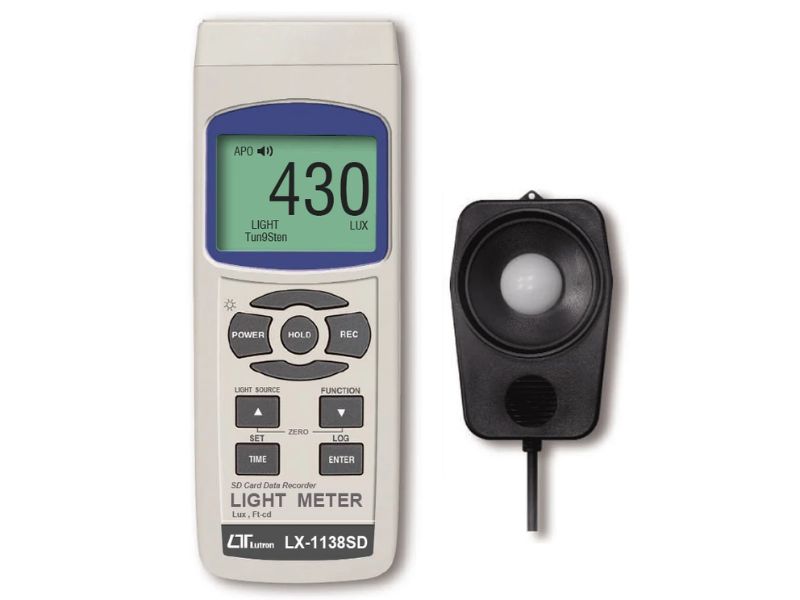 Lutron LX-1138SD dải đo 100.000 Lux, đo 4 loại nguồn sáng