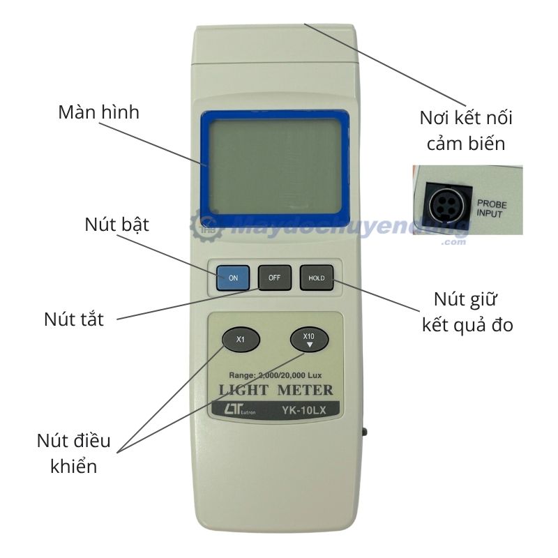  Lutron YK-10LX thiết kế nhỏ gọn, thuận tiện mang theo khi kiểm tra hiện trường
