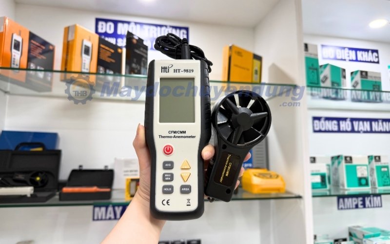 Máy đo tốc độ, lưu lượng gió HT-9819 Máy đo tốc độ, lưu lượng gió Total Meter HT-9819 thiết kế nhỏ gọn
