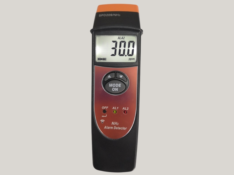 Máy đo khí NH3 Total Meter SPD209/NH₃ hiển thị kết quả đo rõ nét trên màn hình LCD