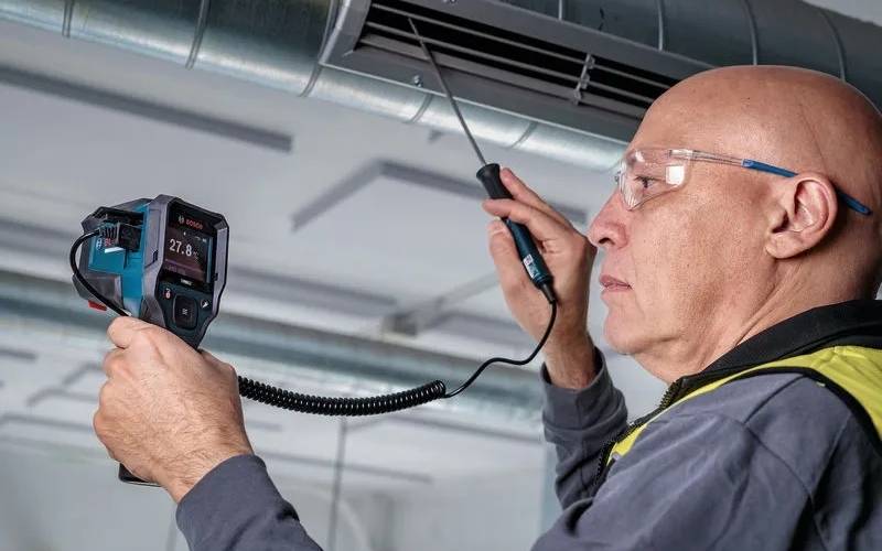 Bosch GIS 800-16 hỗ trợ đo  nhiệt độ qua đầu dò Type K
