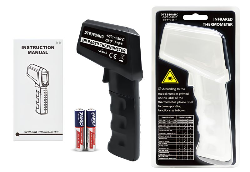Bộ sản phẩm súng đo nhiệt độ hồng ngoại Total Meter DT8380AHC