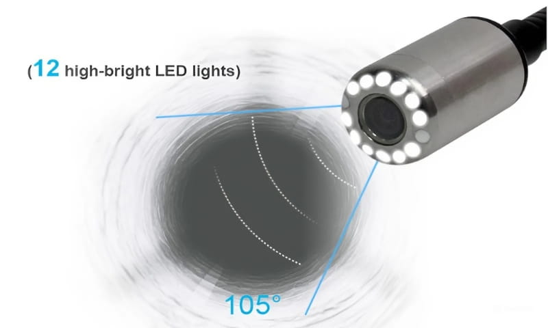 Wopson WPS-L1 trang bị đầu camera 23mm, tích hợp đèn LED chiếu sáng 