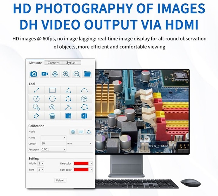 Kính hiển kỹ dễ dàng kết nối được với màn hình