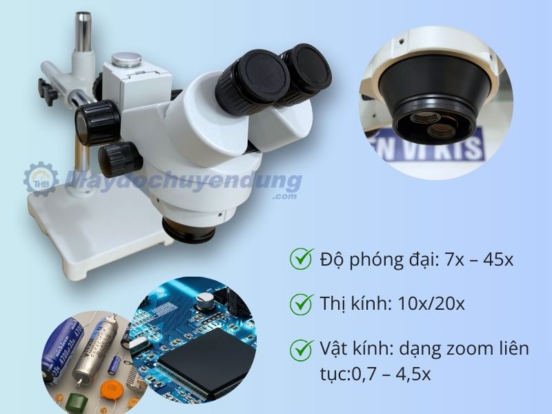 SZM0745-STL1 là kính hiển vi được sử dụng chủ yếu trong công việc kiểm tra, sửa chữa điện tử