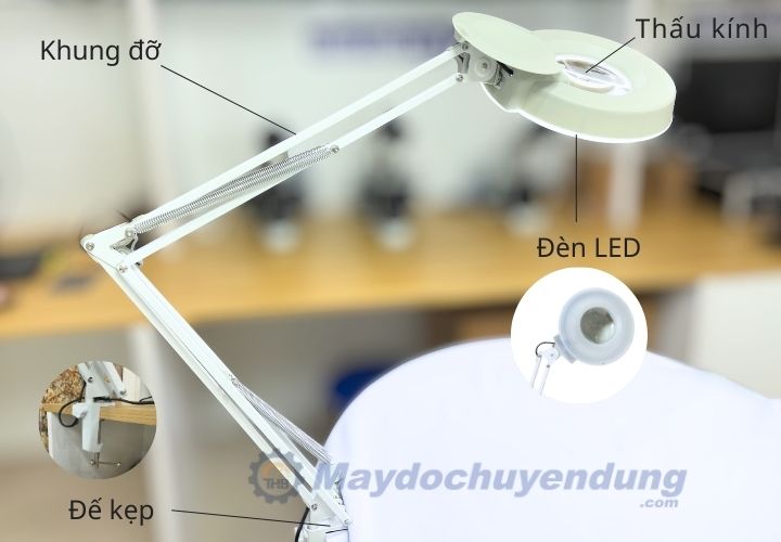 Cấu tạo của kính lúp kẹp bàn LT-86A