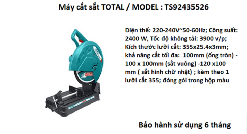 Máy cắt sắt Total TS92435526