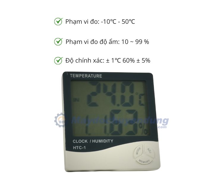 Đặc điểm của ẩm nhiệt kế treo tường trong nhà HTC-1