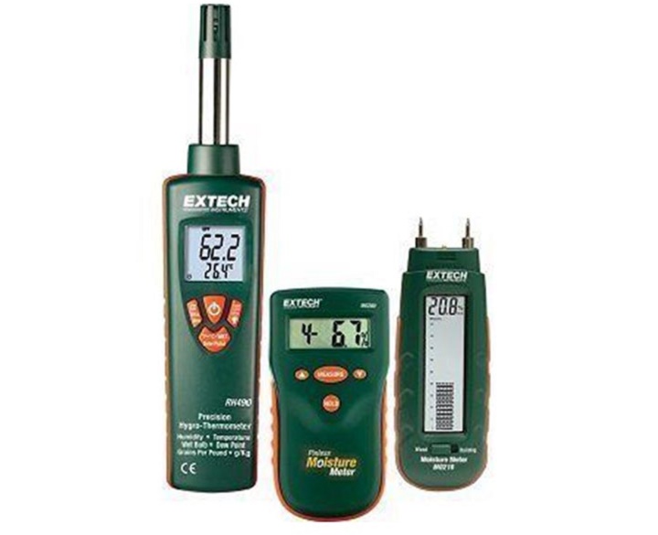Extech MO280-KW gồm 3 thiết bị đo độ ẩm, nhiệt độ
