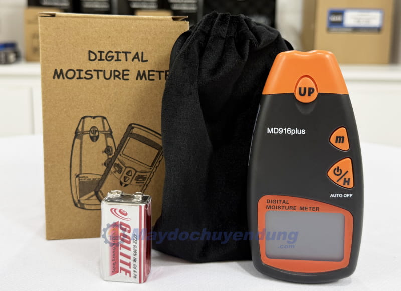 Bộ sản phẩm máy đo độ ẩm giấy MD-916 chính hãng