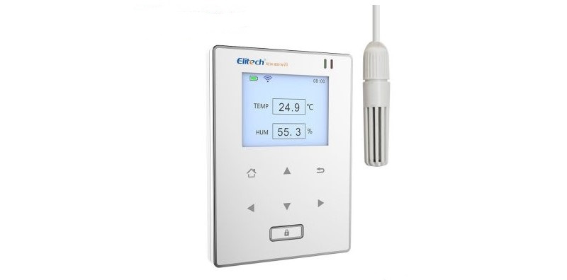 Bộ ghi dữ liệu nhiệt độ độ ẩm WIFI Elitech RCW-800 có thiết kế không dây, phạm vi đo rộng