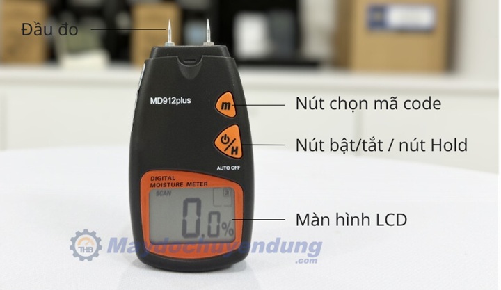 Cấu tạo máy đo độ ẩm MD-912 Cấu tạo máy đo độ ẩm MD-912