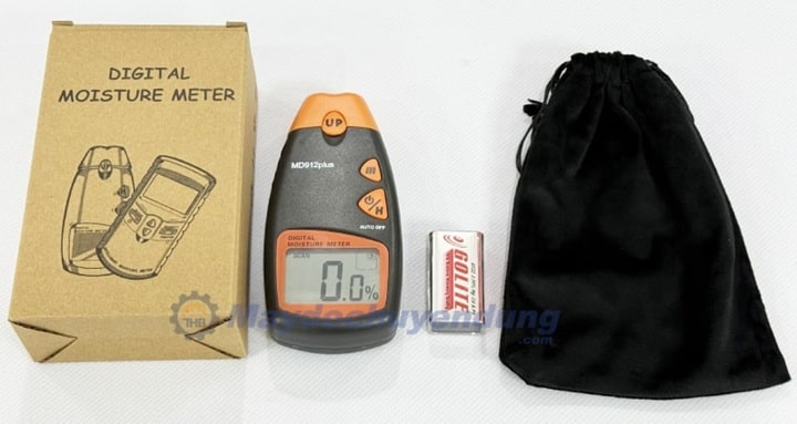 Bộ sản phẩm của máy đo độ ẩm gỗ MD-912 Bộ sản phẩm của máy đo độ ẩm gỗ MD-912