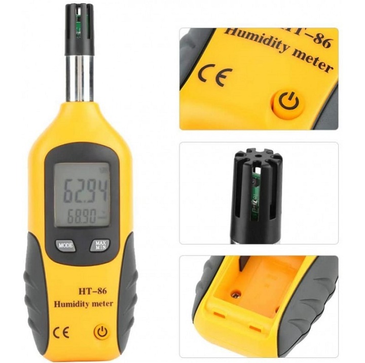 Máy đo độ ẩm và nhiệt độ môi trường HT-86 chắc chắn, tuổi thọ cao