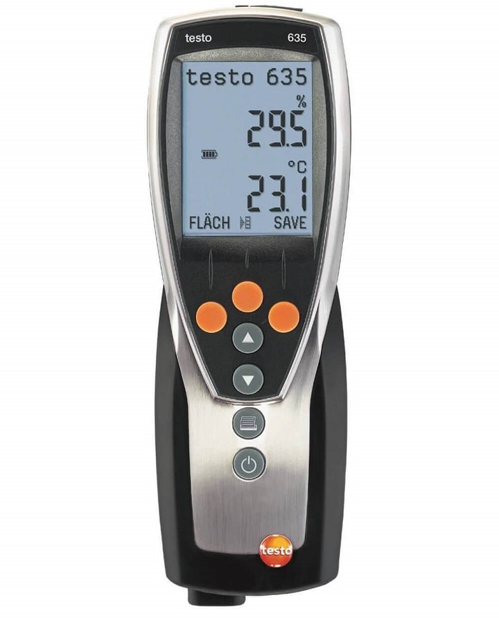 Testo 635-1 nhỏ gọn kết hợp với đầu đo cảm biến rời