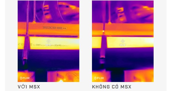 Camera nhiệt độ hồng ngoại Flir E5 Pro xác định lại độ rõ nét bằng tính năng nâng cao hình ảnh MSX®