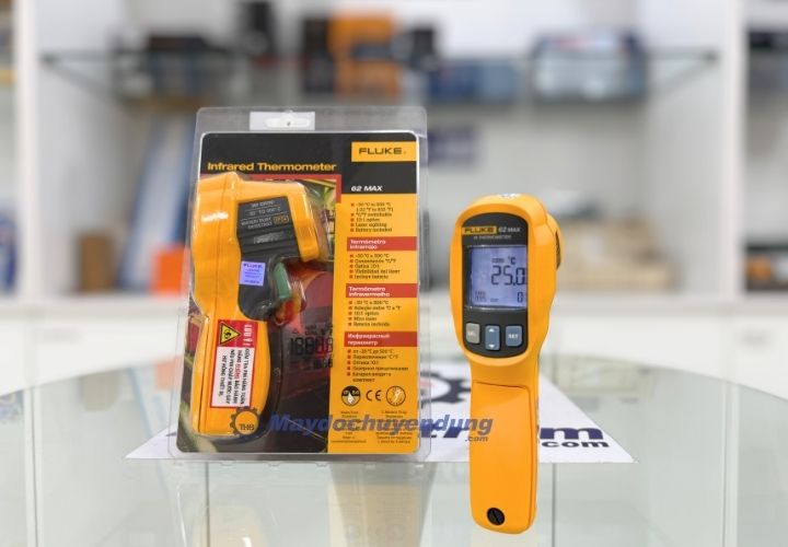 Máy đo nhiệt độ Fluke 62 Max có lớp vỏ nhựa cứng cáp cùng lớp cao su chống chịu va đập