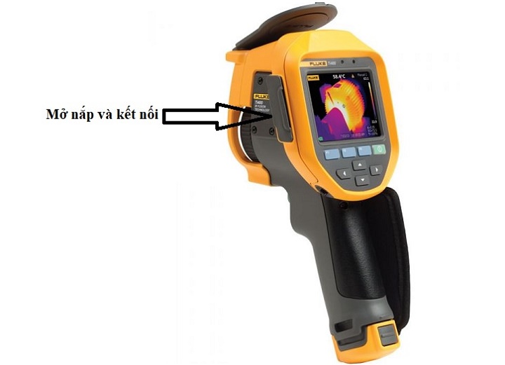 Mở nắp, cắm dây dẫn HDMI qua cổng Mini HDMI