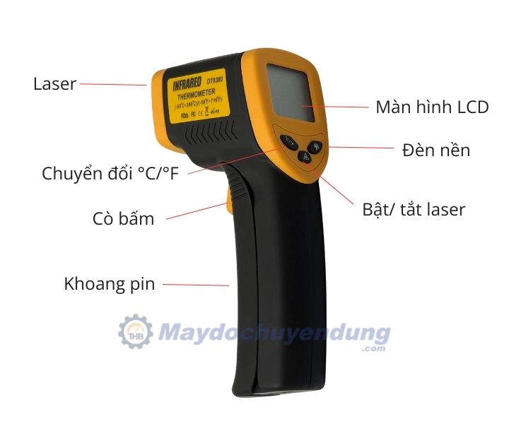 Súng đo nhiệt độ từ xa DT8380 thiết kế nhỏ gọn, hiện đại