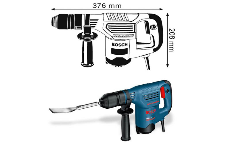 Cấu tạo của máy đục bê tông Bosch GSH 3E 