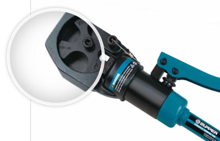 Đầu ép cos của KDG-200A được tích hợp sẵn các khoảng ép 