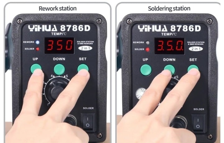 Yihua 8786D điều chỉnh nhiệt độ khò dễ dàng