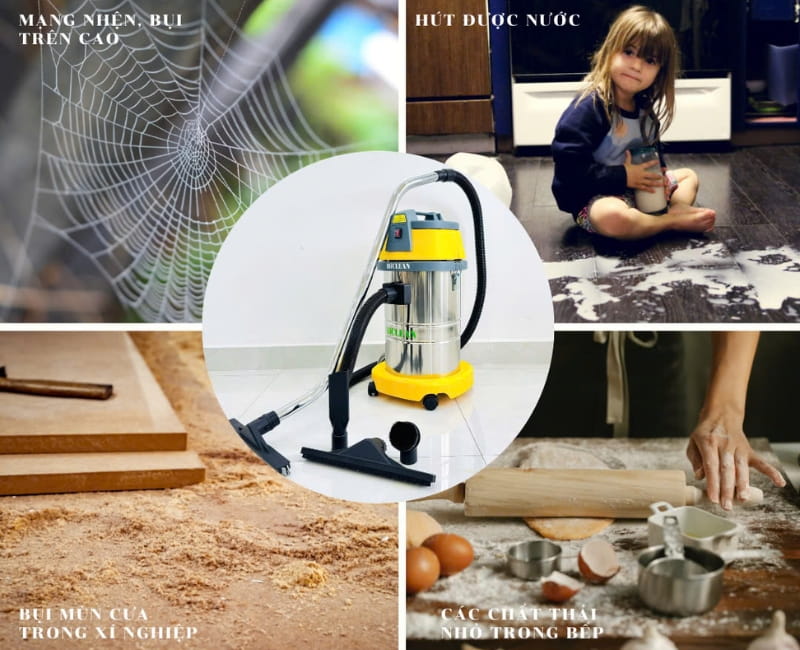 Máy hút bụi HiClean HC30 làm sạch bụi, rác, nước trong nhiều môi trường 