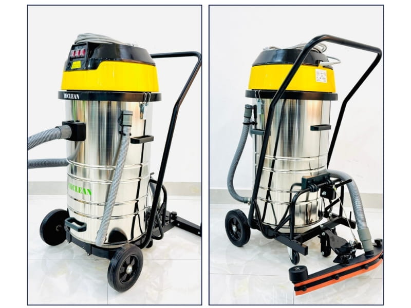Mặt trước và sau của máy hút bụi công nghiệp Hiclean HC380T