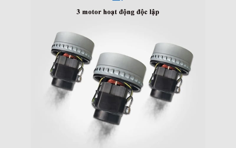 Máy hút bụi công nghiệp Kumisai KMS380T trang bị ba mô tơ vận hành mạnh mẽ