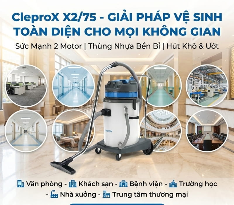 CleproX X-2/75 làm sạch toàn diện cho những không gian có diện tích rộng lớn