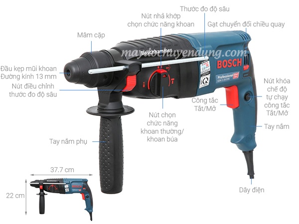 Máy khoan bê tông Bosch 800W GBH 2 26dre