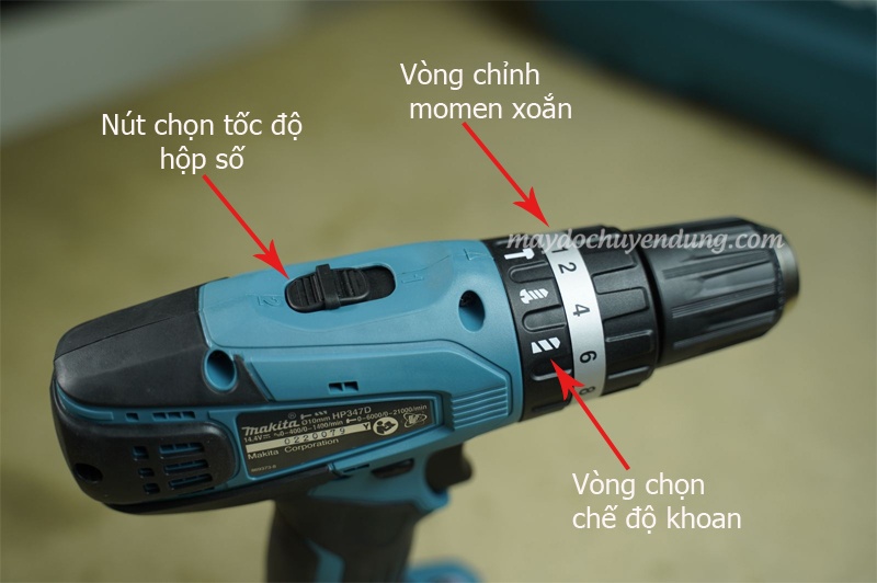 Vòng chọn chế độ khoan Makita HP347DWE 14.4V 