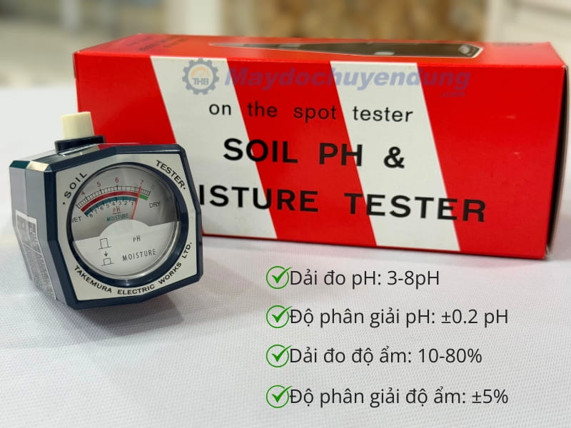Takemura DM-15 đo lường pH và độ ẩm của đất nhanh chóng và chính xác 