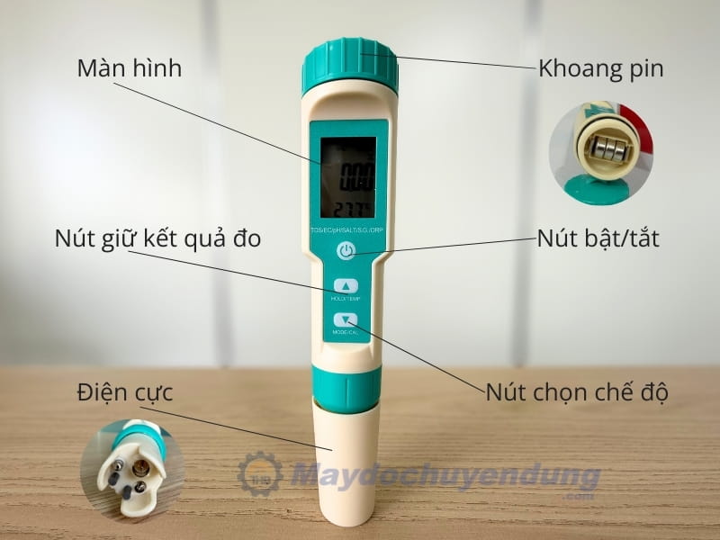 Cấu tạo của bút đo đa chỉ tiêu Total Meter COM600 