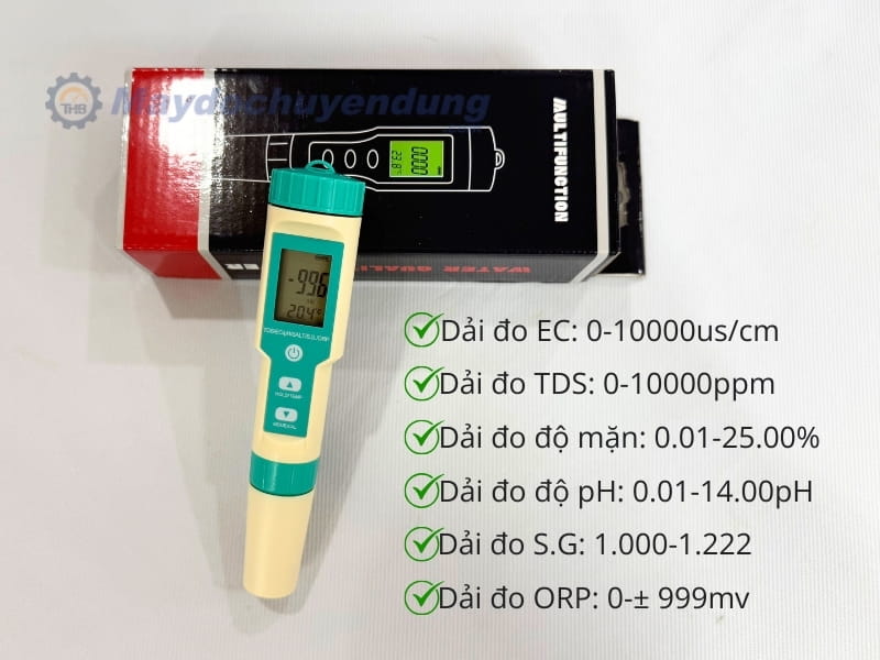 Cấu tạo Bút đo 7 in 1 Salinity/PH/TDS/EC/ORP/SG/TEMP COM600