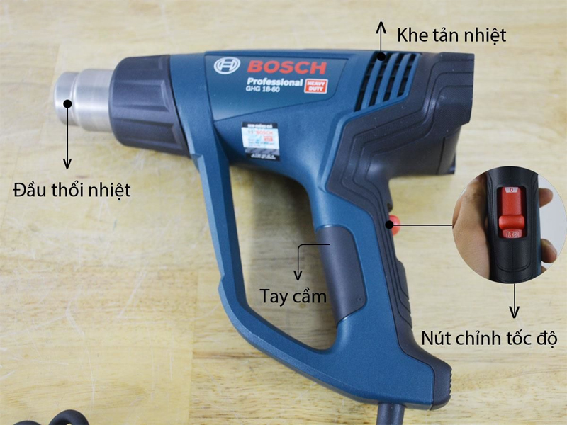 Cấu tạo của máy khò nhiệt Bosch GHG 18-60