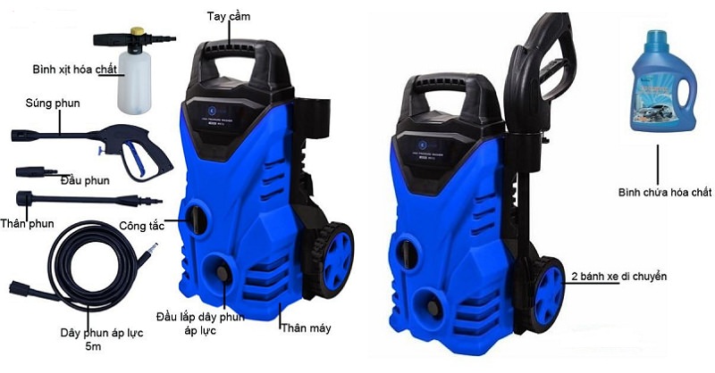 Cấu tạo của máy rửa xe Kachi MK74 Cấu tạo của máy rửa xe Kachi MK74
