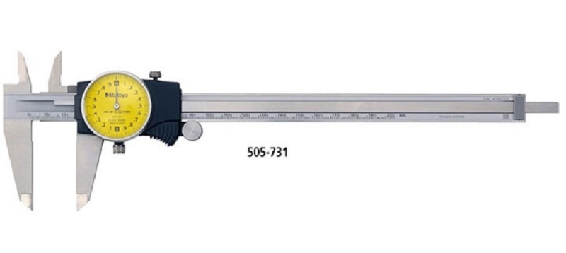 Thước cặp đồng hồ Mitutoyo 505-731 có dải đo từ 0-200mm và đảm bảo độ chính xác tối đa là ±0.03mm