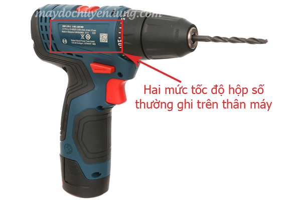 Tốc độ hộp số máy khoan pin thường được ghi trên thân máy