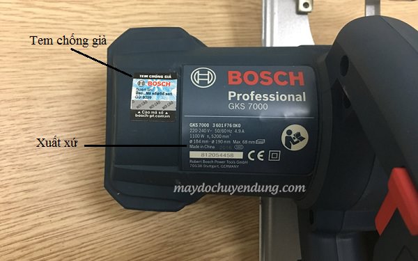 Tem chống giả, xuất xứ của máy cưa Bosch chính hãng