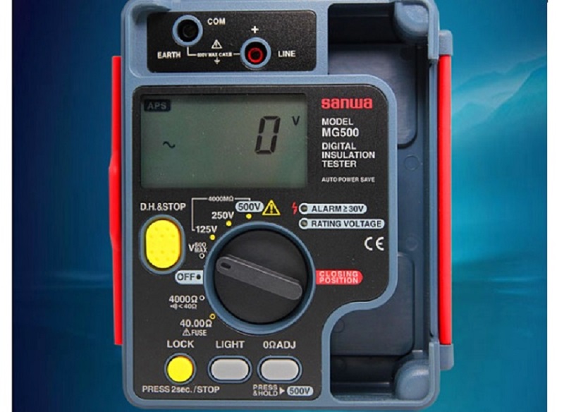 Đồng hồ đo điện trở cách điện Sanwa MG500 là sản phẩm chính hãng của Sanwa được sản xuất dựa trên công nghệ hiện đại của Nhật Đồng hồ đo điện trở cách điện Sanwa MG500 là sản phẩm chính hãng của Sanwa được sản xuất dựa trên công nghệ hiện đại của Nhật