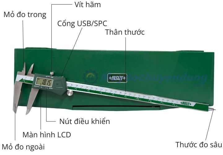 Cấu tạo thước kẹp Insize 1108-300